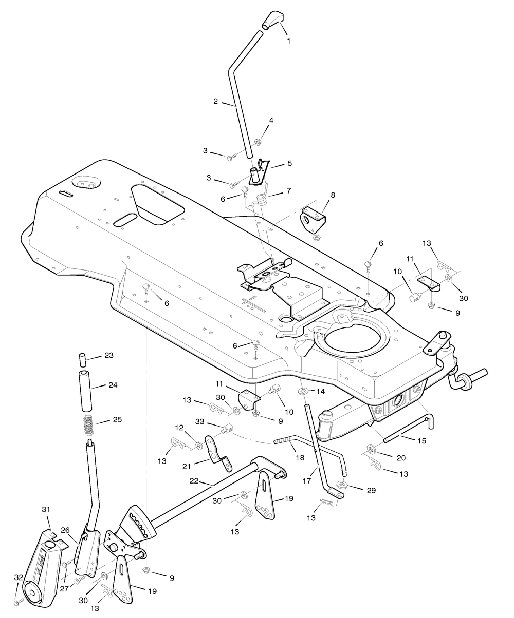 Mower Housing Suspension Diagram and Parts List for 42910A 1996 Briggs and Stratton Lawn Tractor